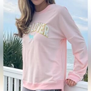 Simply Southern Light Pink Dog Lover Sweatshirt Size Small